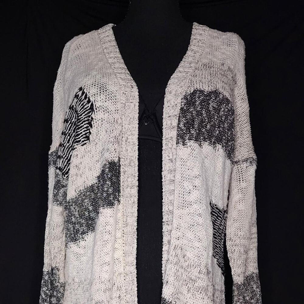 Cotton On Black & White Abstract Knit Cardigan